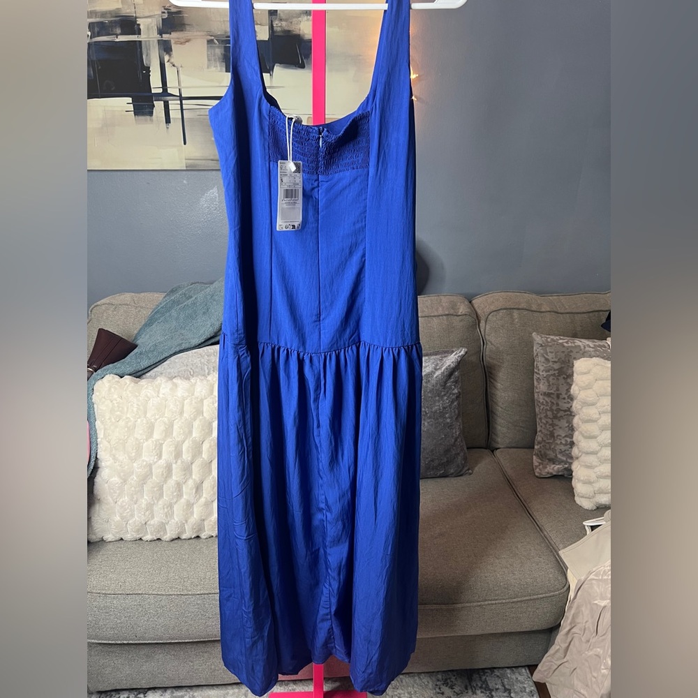 Mango Flared Blue Cotton Dress size 4 ✨ - Picture 5 of 5
